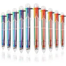 24 Pcs Canetas Esferográficas Multicoloridas 0,5mm 6 Em 1 , Divertidas Para Festas Infantis De Volta À Escola Material Escolar Retrátil