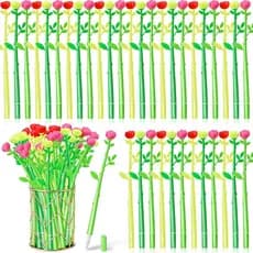12pçs Canetas De Gel Flor Em Formato De Rosa Líquido Criativo 0.5 Mm Para Meninas Mulheres Escritório Escola Escrita