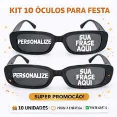 Kit 10 Óculos de Sol Retrô Vintage Personalizado Ideal para Festas Formaturas e Eventos