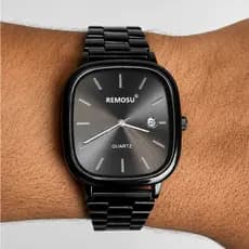 Relógio Masculino Vintage Retro Slim Quadrado Aço Inoxidável