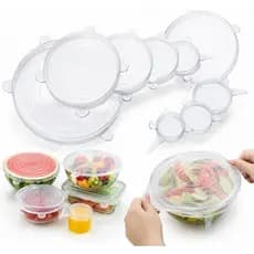 Tampas de Silicone Universal Reutilizável Elástica Cozinha Geladeira Freezer Microondas Multiuso