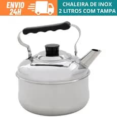 Chaleira Tradicional 2 Litros Aço Inox Ravinox Nacional