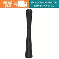 Socador Macerador Inox Black Caipirinha Frutas Drink 20cm