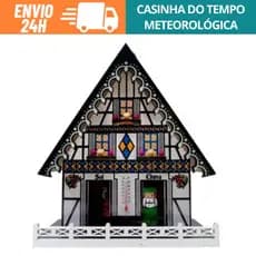 Casinha Do Tempo Meteorologica Sol E Chuva Decoração Em MDF Tijolo Branco