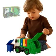 Brinquedo Infantil Caminhao de Lixo Reciclagem Grande Max Articulado Presente Criança Menino Menina Envio Imediato