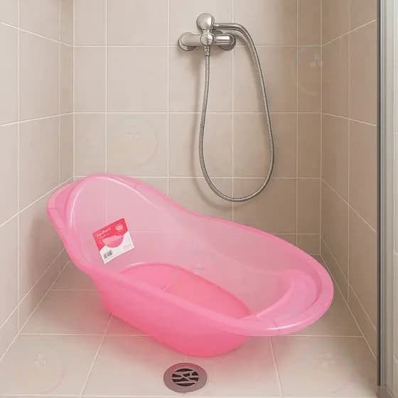 Banheira Banho Bebe Infantil Criança Menino Menina 23L com Valvula Portatil Estampa Rosa e Azul Barquinho Envio Imediato
