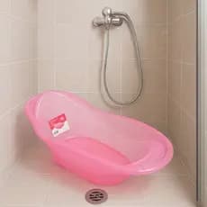 Banheira Banho Bebe Infantil Criança Menino Menina 23L com Valvula Portatil Estampa Rosa e Azul Barquinho Envio Imediato