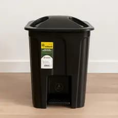 Lixeira Lixo com Pedal Tampa Preta 15L Grande Resistente Reforçado Banheiro Cozinha Escritorio Quarto Envio Imediato