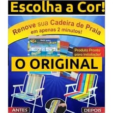 Forro refil para cadeira de praia reclinavel ou de deitar fácil instalaçao em 2 minutos