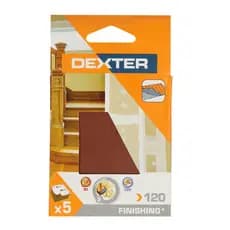 Jogo De Folha De Lixa Para Madeira Grão120 5 Unidades Dexter