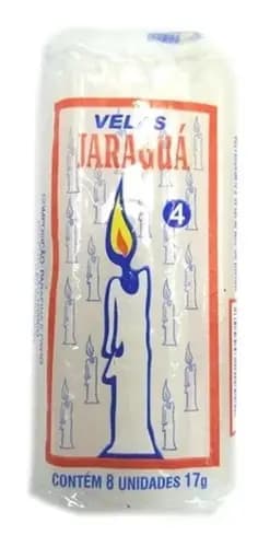 Velas Branca Palito Jaragua Número 4 Com 8 Unidades
