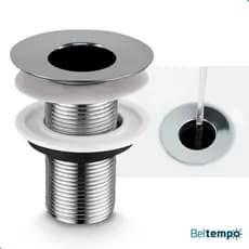 Válvula Padrão 7/8 Ralo Para Cuba Pia Banheiro Inox Cromada Classic Beltempo