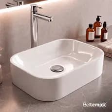 Cuba Pia De Apoio Sobrepor Retangular 37x27 Para Banheiro Lavabo Beltempo BT-2010