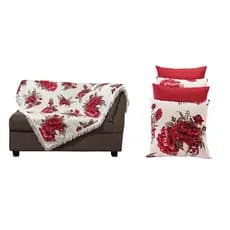 2 Manta Para Sofá Decorativa Colorida Para Sofá Xale Com 04 Capa de Almofada 45x45 Decoração Sala