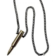 Corrente Masculina Com Pingente Bala de Fuzil 7,62 Casual Aço Inoxidável Colar Dog Tag