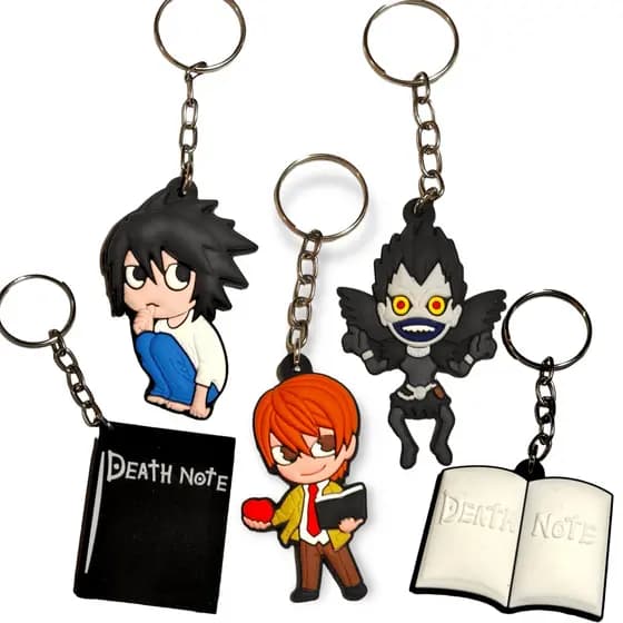 Chaveiros Emborrachados Geek Nerd Alta Qualidade Fãs Anime Death Note Caderno Light Yagami Kira Ryuk Colecionável