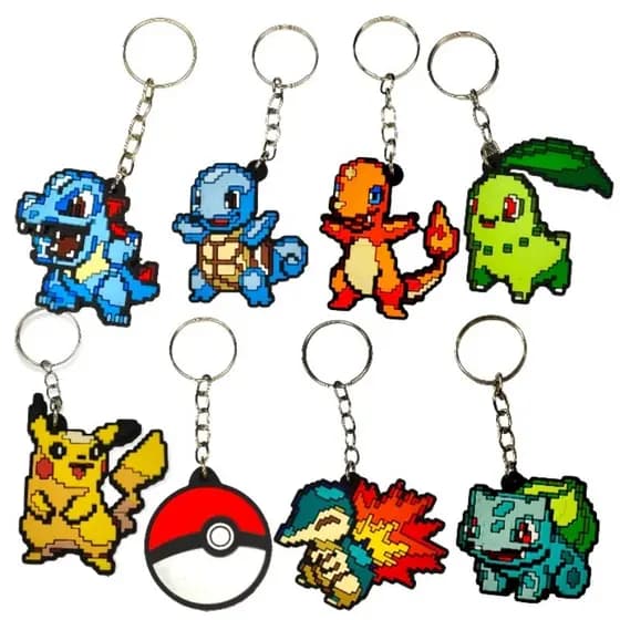 Chaveiros Emborrachados Geek Nerd Pokémon ALTA Qualidade Colecionável Borracha