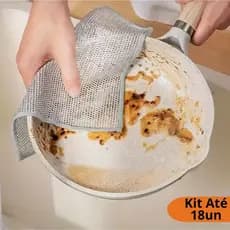 Kit Panos para Lavar Louça em Fio de Aço Dupla Face Remove Gordura Cozinha Fogão