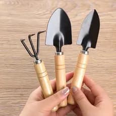 Kit 3 Peças para Jardinagem Conjunto Mini Ferramentas Jardim Vaso Planta Horta Cultivo