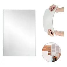 Espelho Adesivo Decorativo Retangular 30x20 cm em Acrílico para Quarto, Sala e Banheiro