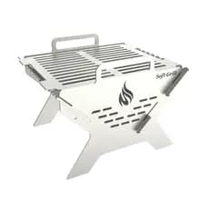 Churrasqueira Maleta Portátil Camping Inox Carvão Soft Grill