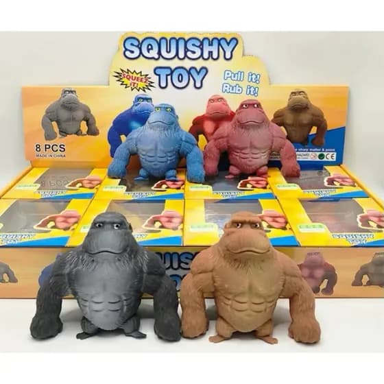 Brinquedo Gorila Squishy Toy – Estica, Esmaga e Alivia o Estresse