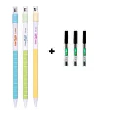 Leo&Leo Kit 03 Lapiseiras Color Grid 2.0mm  + 03 Grafite 2.0mm Cores Sortidas