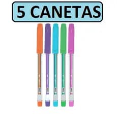 Jocar Office Kit 05 Canetas Art Gel Cor Pastel Ponta 1.0mm Escrita Macia