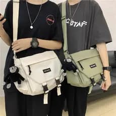 Bolsa de Ombro de Lona Grande para Lazer Mochila Bolsas Feminina Masculino