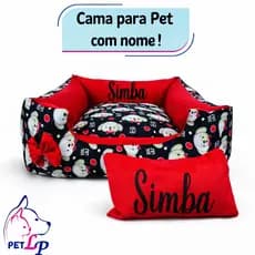 Cama para Cachorro Cama Pet - Casinha de cachorro Luxo com Nome P , M , G Várias Cores