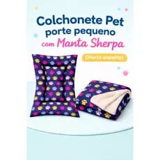 Colchonete para Pet Porte Pequeno - Médio - Grande com Manta Sherpa
