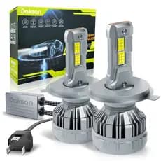 Kit Ultra Led Lâmpadas Super Led H4 36000lm 6500k Canceller H4 H7 H11 9005 9006 Cinza Branco-frio