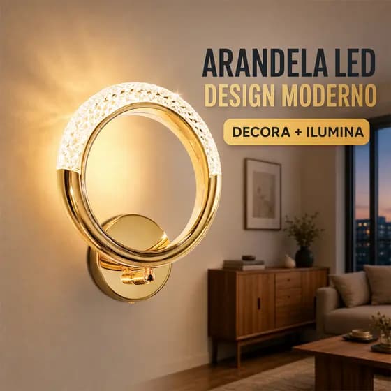 Luminária Arandela Cristal Led Moderna Dourado Alumínio Quarto Muro Parede Externa 110v/220v