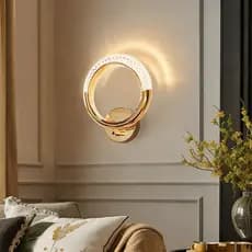 Luminária de parede arandela redona de cristal moderna luxuosa Ouro