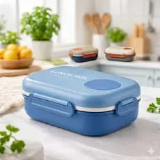 Lancheira Luxo Lunch Box marmita 3 Compartimentos com Travas Copinho Com Válvula para Micro-ondas