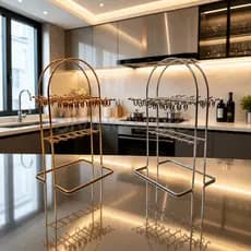 Suporte Porta Talheres Aço Inox Premium Prata Dourado Mesa Posta Luxo Organizador Elegante