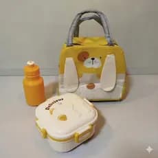 Lancheira marmita infantil compartimento Duplo Squeeze 300ml bolsinha térmica