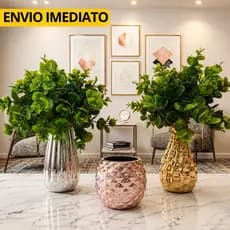 Vasos Decorativo Cerâmica Luxo Premium Unitário ou Kit com 3 Unidades Modelos Ripado Redondo Mosaico