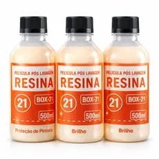 Kit 3 Resina Pós Lavagem Auto Brilho Box21 500ml