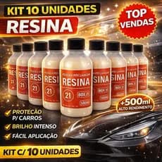 Kit 10 Resina Pós Lavagem Película Auto Brilho Box21 500ml