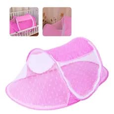 Mini Berço Portátil para Bebê com Mosquiteiro Rosa Leve Fácil de Transportar Ideal para Viagem