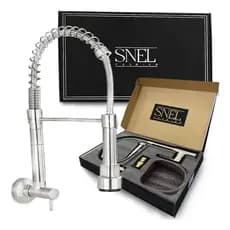 Torneira Gourmet Parede Inox 50cm Cromada Bica Articulada Cozinha Moderna Premium