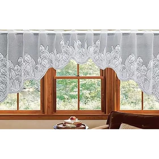 Bando Cascata de Renda Tulipas, Cortininha Janela Cozinha de Renda, Cortina Renda, Bando de Cozinha de Renda Tulipa