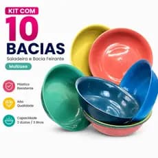 bacia de plástico grande kit 10 bacias de plástico para cozinha e feirante