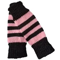 Polaina em Lã Infantil (preta com rosa)