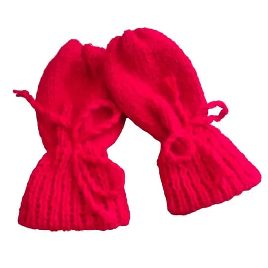Luvas de Lã para Bebê (vermelha)
