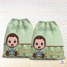 kit saquinho roupa Limpa e suja/Saquinho organizador/Saquinho de Tecido Personalizado