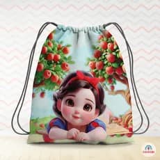 Lembrancinha Branca de Neve Baby - Mochila Saco Personalizada Festa Infantil 19x28cm Kits 5,10,15,20 unidades