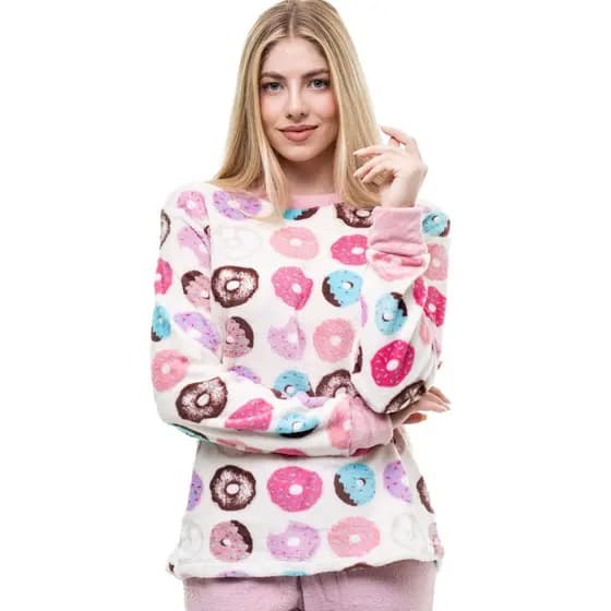 Pijama de plush Masculino Feminino Adulto Infantil Frio Inverno Grosso Soft Fleece promoção oferta atacado dia das mães