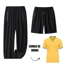 Combo Calção E Calça De Academia DryFit Corrida Esporte Secagem Rápida Não Agarra Confortável Tecido Elástico